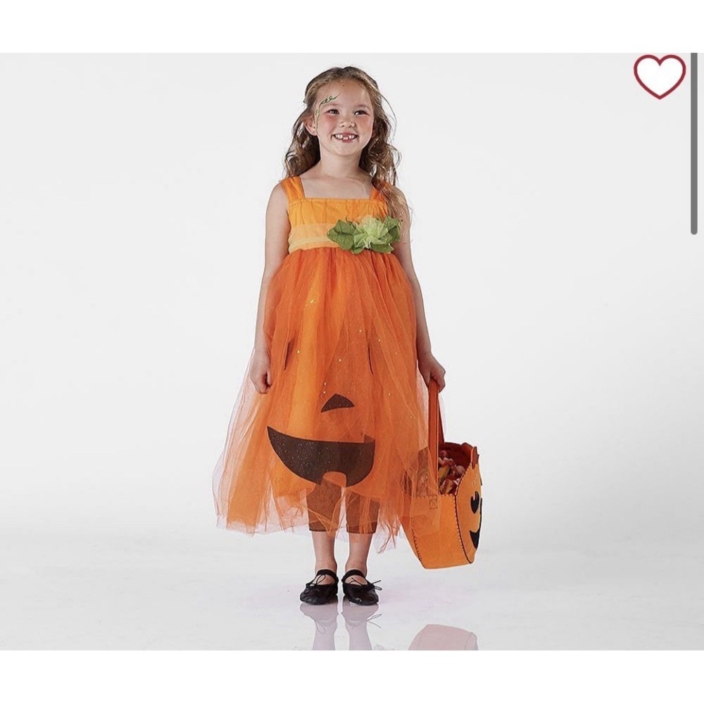Pottery Barn Kids size 4-6 Light-Up Pumpkin Tutu Halloween Costume